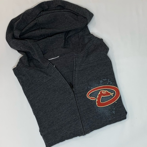 Arizona Diamondbacks Lightweight Charcoal Gray Full Zip Hooded Jacket, L, EUC - Picture 3 of 4